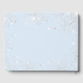 Quinceanera babyblauwe zilversparren gastenboek (Achterkant)