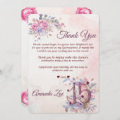 Quinceañera bedankbriefje kaart (Voorkant / Achterkant)
