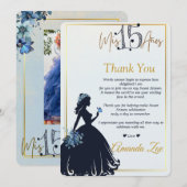 Quinceañera bedankkaart kaart (Voorkant / Achterkant)