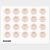 Quinceañera Bedankt Chic Blush Pink & Gold Crown Ronde Sticker (Vel)