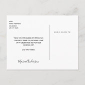 Quinceanera bedankt je aangepaste foto zwart wit briefkaart (Achterkant)