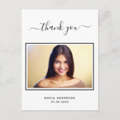 Quinceanera bedankt je aangepaste foto zwart wit briefkaart (Voorkant)