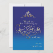 Quinceañera bedankt je kaart sjabloon (Achterkant)