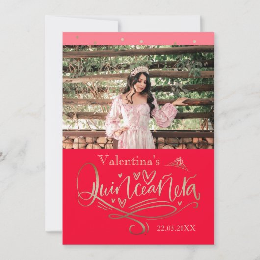 Quinceañera bedankt je kaart sjabloon (Voorkant)