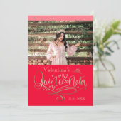 Quinceañera bedankt je kaart sjabloon (Staand voorkant)