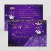 Quinceanera Bedankt Paarse glitterjurk (Voorkant / Achterkant)