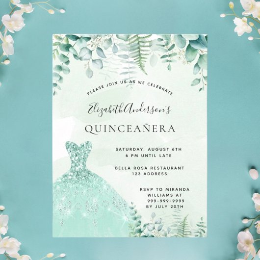 Quinceanera betoverde uitnodiging voor bosjurken
