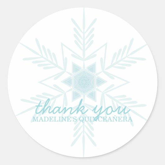 QUINCEAÑERA bevroren WINTER WONDERLAND gunst Ronde Sticker (Voorkant)
