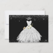 Quinceanera Bewaar de Datum Faux Glitter White Gow Kaart (Achterkant)