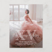 Quinceañera Bewaar de datum Moderne foto Mis XV Añ Aankondigingskaart (Voorkant)