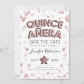 Quinceañera Bewaar de datum Roos Gold Glitter Kaart (Voorkant)