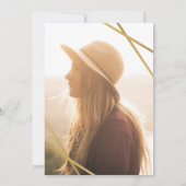 Quinceañera Birthday Black Gold Modern Foto Kaart (Achterkant)