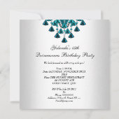 Quinceanera Birthday Blauwgroen blauwe witte krale Kaart (Achterkant)