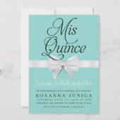 Quinceanera Birthday Blue Elegant Kaart (Voorkant)