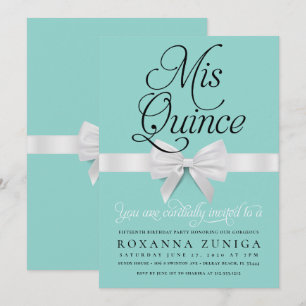 Quinceanera Birthday Blue Elegant Kaart