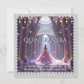 Quinceanera Birthday Castle Roze Paarse Diamanten Kaart (Voorkant)