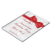 Quinceañera Birthday Party Damask en Bow Notitieboek (Linkerzijde)