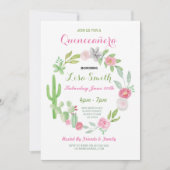 Quinceanera Birthday Party Fiesta Cactus Invite 15 Kaart (Voorkant)