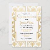 Quinceanera Birthday Party Gatsby Art Deco Gold Kaart (Voorkant)