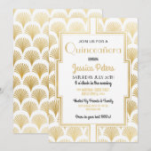 Quinceanera Birthday Party Gatsby Art Deco Gold Kaart (Voorkant / Achterkant)