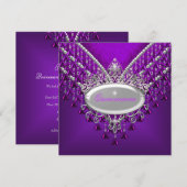 Quinceanera Birthday Party Paarse Magenta Kaart (Voorkant / Achterkant)