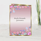 Quinceanera Birthday Party Pink and Flowers (Achterkant)