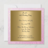 Quinceanera Birthday Party Pink Gold White Tiara Kaart (Achterkant)