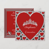 Quinceañera Birthday Party Red Kaart (Voorkant / Achterkant)