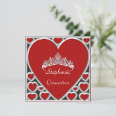 Quinceañera Birthday Party Red Kaart (Staand voorkant)