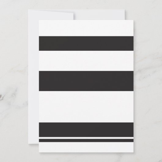 Quinceanera Birthday Party Stripe Black Invite 15 Kaart (Achterkant)