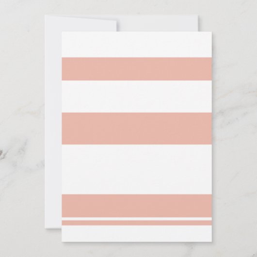 Quinceanera Birthday Party Stripe Coral Invite 15 Kaart (Achterkant)