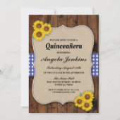Quinceanera Birthday Party Sunflower BBQ Invite Kaart (Voorkant)