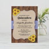 Quinceanera Birthday Party Sunflower BBQ Invite Kaart (Staand voorkant)
