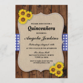 Quinceanera Birthday Party Sunflower BBQ Invite Kaart