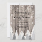 Quinceanera Birthday Party Winter Trees Invite Kaart (Voorkant)