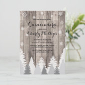 Quinceanera Birthday Party Winter Trees Invite Kaart (Staand voorkant)