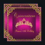 Quinceanera Birthday Pink Tiara Gold Gem Jewel Kaart<br><div class="desc">Quinceanera Birthday Pink Tiara Gold Gem Jewel Invitation ,  15e verjaardag van de verjaardag van de verkiezingen. Pas je aan met je eigen gegevens. Overeenkomende RSVP beschikbaar.</div>