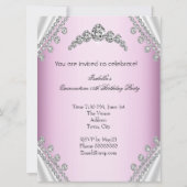 Quinceañera Birthday Princess Pink Diamonds Kaart (Achterkant)