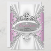 Quinceañera Birthday Princess Pink Diamonds Kaart (Voorkant)