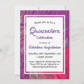 Quinceañera Birthday Retro Aangepast PAARS Kaart (Voorkant)