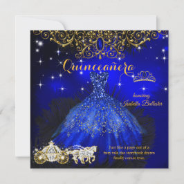 Quinceanera Birthday Royal Blue Fairytale Tiara Kaart