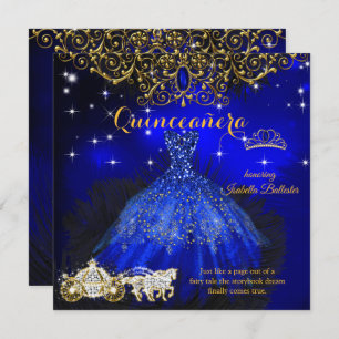 Quinceanera Birthday Royal Blue Fairytale Tiara Kaart
