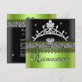 Quinceanera Birthday Zebra Lime Green Black White Kaart (Voorkant / Achterkant)