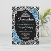 Quinceanera - Black Blue Silver Kaart (Staand voorkant)