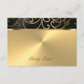 Quinceanera Black en Gold Filigree Swirls Kaart (Voorkant)