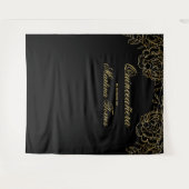 Quinceanera Black en Gold Photo Booth Backdrop Wandkleed (Voorkant (horizontaal))