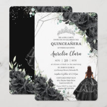 Quinceañera Black Floral Rozen Brown Tan Princess