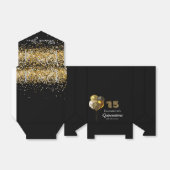 Quinceanera Black Glitter leopard bedankt Bedankdoosjes (Uitgevouwen)