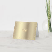 Quinceañera Black Gold Glitter Folie Script Elegan Bedankkaart (Achterkant)