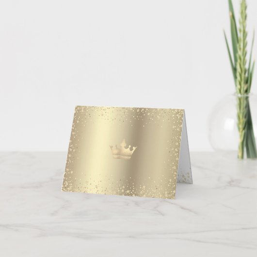 Quinceañera Black Gold Glitter Folie Script Elegan Bedankkaart (Achterkant)